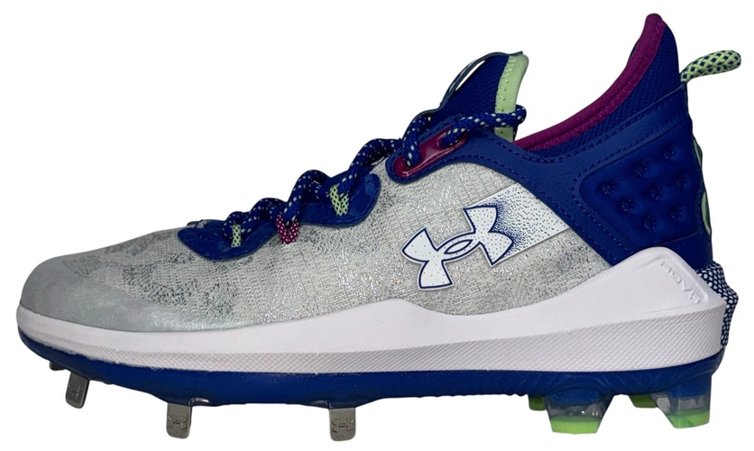 Under Armour Harper 8 Low ST Womens 6.5 Gray & Blue Baseball Cleats Metal Athletic