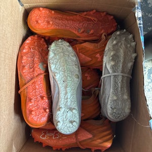Orange Men's Size M 11.5 (W 12.5) Adult Under Armour Mid Top Blur Molded Cleats (Used)