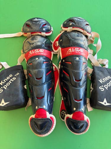 Blue Intermediate All Star System 7 Catcher's Leg Guard