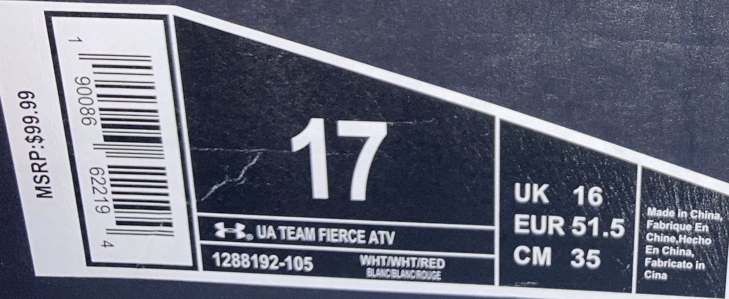 Free Shipping! Men's Size 18 UA Team Fierce ATV High Top Turf Cleats (New)