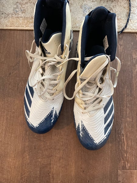 White Men's Size M 10.5 (W 11.5) Adult Adidas Mid Top Molded Cleats (Used)
