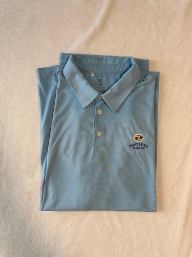 Adidas Golf Polo Shirt Mens Size Extra Large XL Blue Pacific Dunes Bandon Dunes