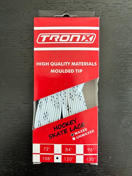 One Pair Waxed White Hockey Laces, 120” New