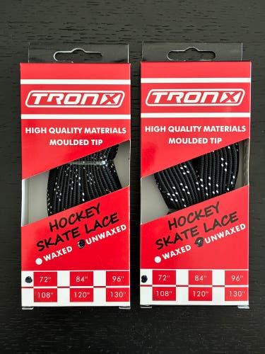 Two Pairs Unwaxed Black Laces, 72” New