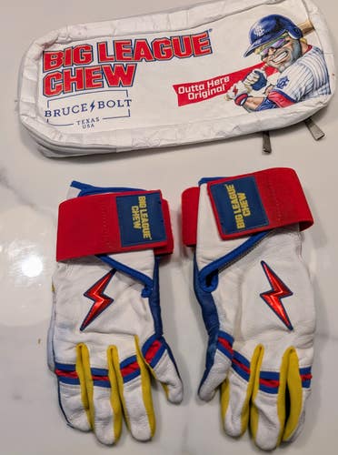 Youth Batting Gloves: Bruce Bolt Big League Chew "Outta Here Original"