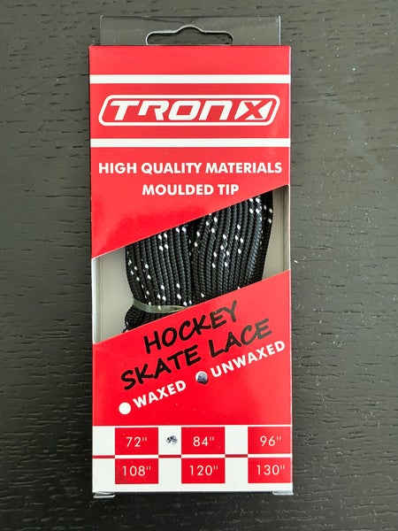 One Pair Unwaxed Black Hockey Laces, 84” New