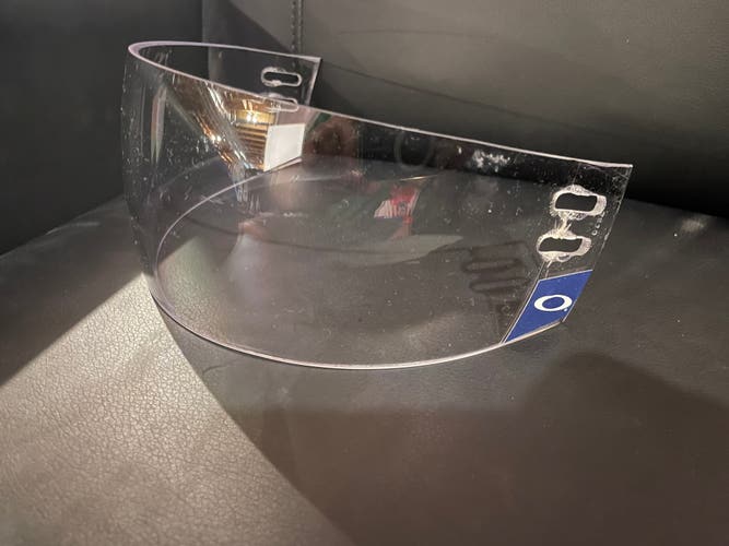 Oakley Straight Cut Hockey Helmet Visor Senior Navy Blue Decals