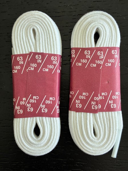 Figure Skate Laces, 63” White, Two Pairs New