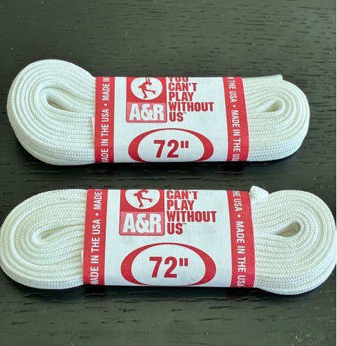 Figure Skate Laces, 72” White, Two Pairs New