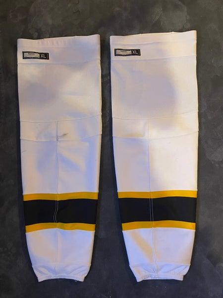 Reebok Edge Pro Stock Hockey Socks Boston Bruins White XL