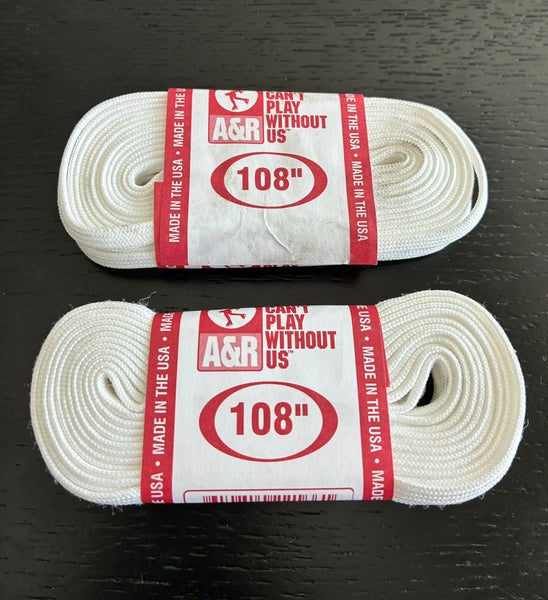 Figure Skate Laces, 108” White, Two Pairs New
