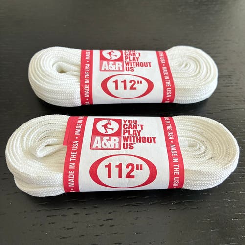 Figure Skate Laces, 112” White, Two Pairs New