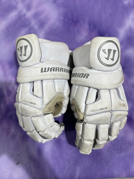 White Warrior Burn Lacrosse Gloves Medium (Used)