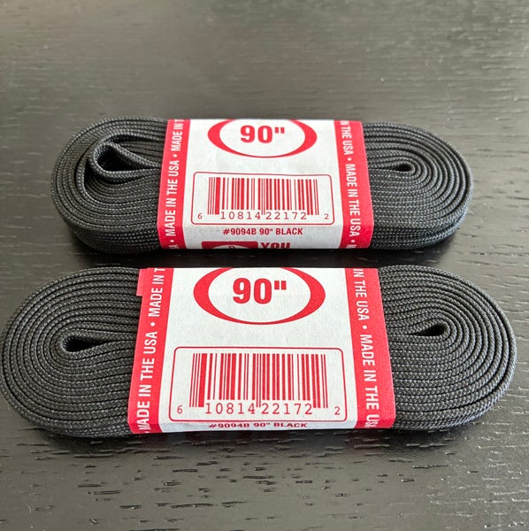 Figure Skate Laces, 90” Black, Two Pairs New
