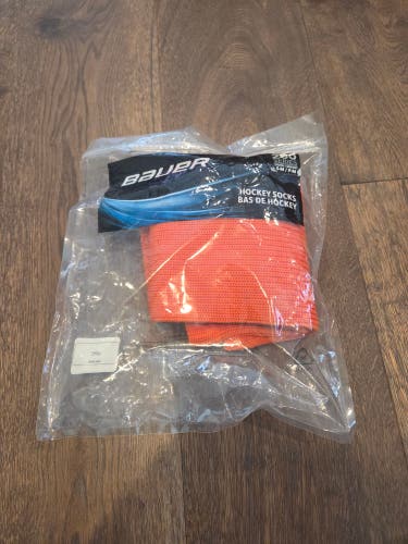 Orange Youth knit Small-Medium Bauer Socks (New)