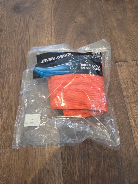 Orange Youth knit Small-Medium Bauer Socks (New)