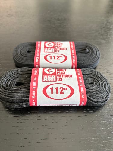 Figure Skate Laces, 112” Black, Two Pairs New