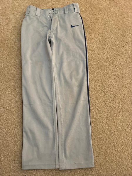 Youth Baseball Pants-Gray w/ blue piping - Medium
