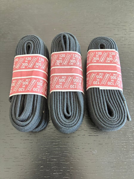 Figure Skate Laces, 120” Black, Three Pairs New