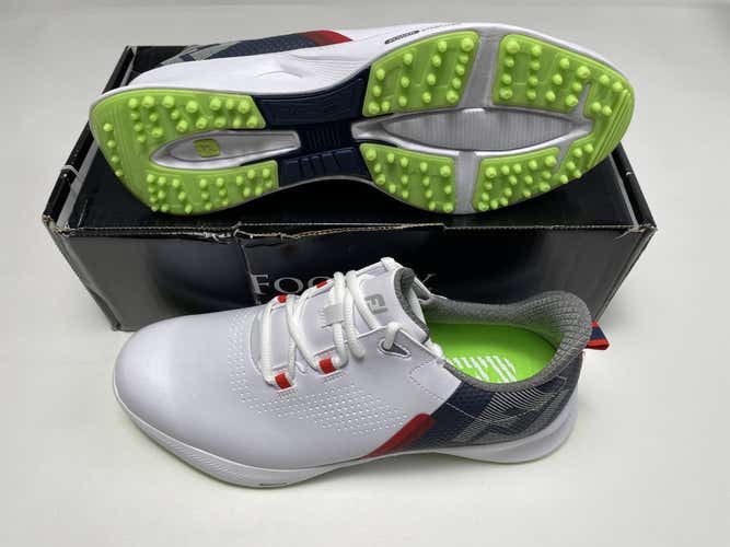 FootJoy FJ Fuel Golf Shoes White Red Navy Men's SZ 9 ( 55452 )