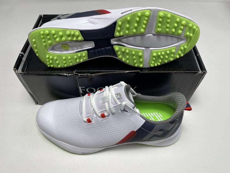 FootJoy FJ Fuel Golf Shoes White Red Navy Men's SZ 9 ( 55452 )