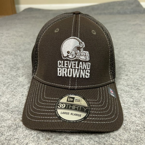 Cleveland Browns Hat Cap Flex Mens Large Brown NFL Football Stretch New Era