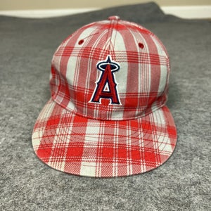 Los Angeles Angels Hat Cap Strap Back MLB Baseball 50th Anniversary Mens Plaid