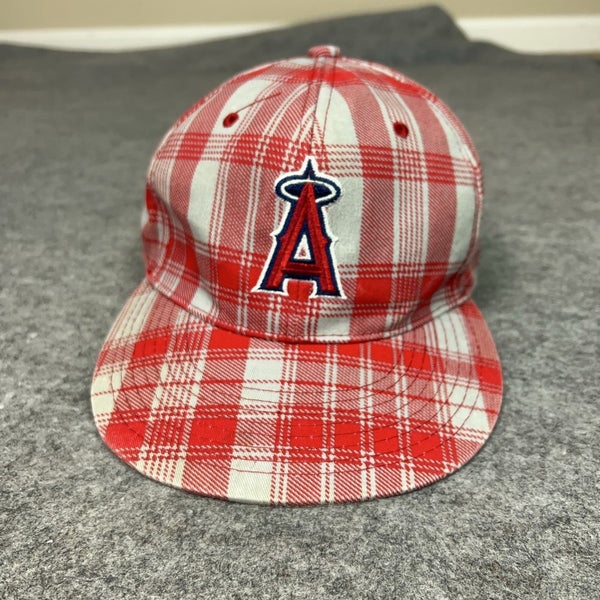 Los Angeles Angels Hat Cap Strap Back MLB Baseball 50th Anniversary Mens Plaid
