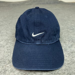 Vintage Nike Hat Cap Strap Back Navy Blue Swoosh Embroidered Mens One Size