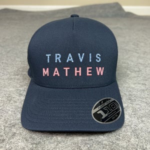 Travis Mathew Hat Cap Snap Back Flexfit Mens Golf Athletic USA Logo Sports Blue