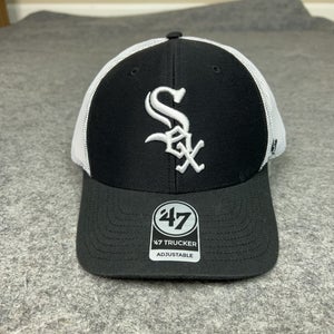 Chicago White Sox Hat Cap Snap Back Trucker Black White MLB Baseball Mens Logo