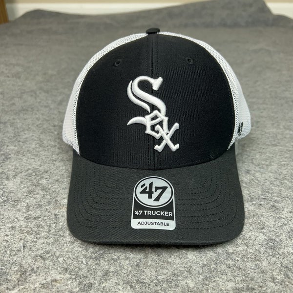 Chicago White Sox Hat Cap Snap Back Trucker Black White MLB Baseball Mens Logo