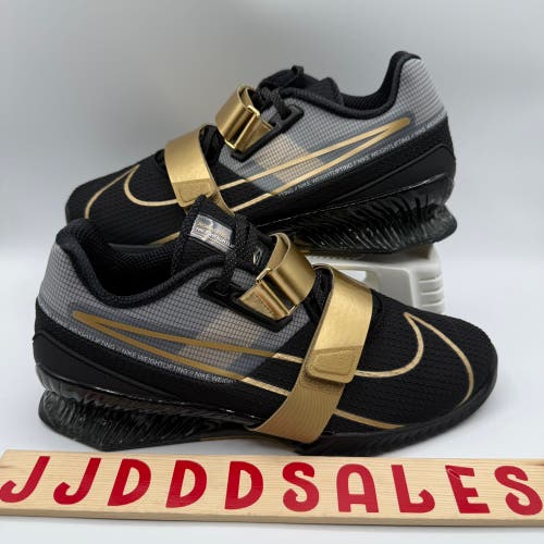 Nike Romaleos 4 Black Metallic Gold Weightlifting Shoes CD3463-001 Men’s Sz 10.5 New