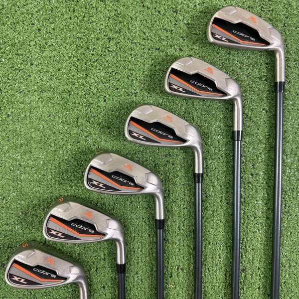 Cobra XL Orange Iron Set 6-PW SW Regular Flex Graphite Shafts Right Handed