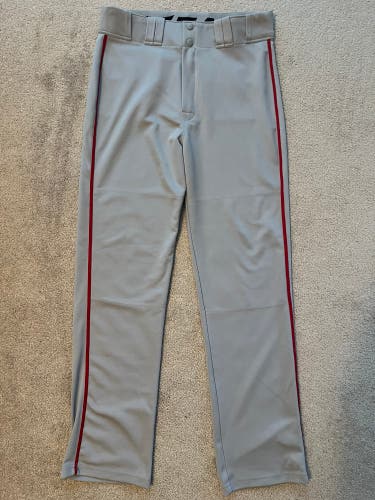 Easton Men’s Baseball Pants, Gray, red piping, NWOT, Men’s M