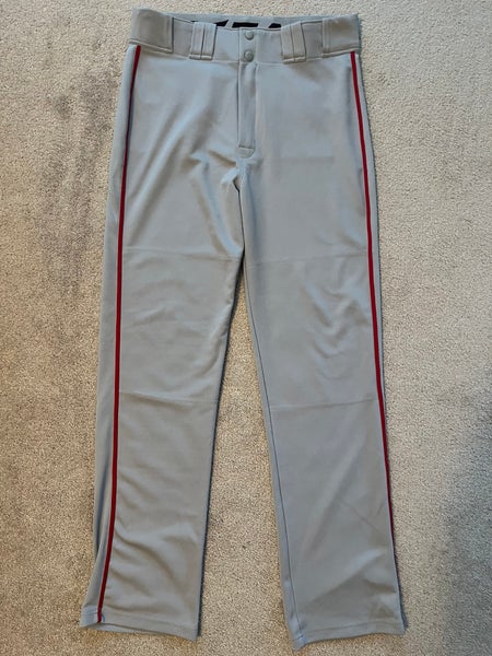 Easton Men’s Baseball Pants, Gray, red piping, NWOT, Men’s M
