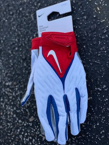 Nike Superbad 6.0 Football Receiver Gloves men’s size XL Red White Blue *NWT*