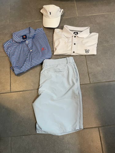 Golf BUNDLE 2 Polos, Hat and Shorts