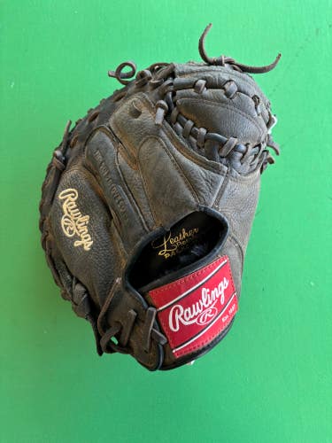 Brown Rawlings Premium Series RH Catcher's Baseball Glove 32.5"