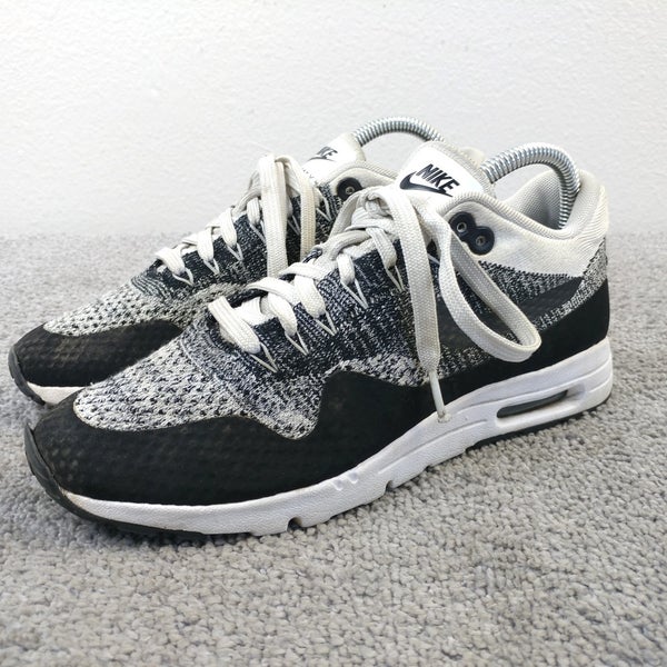 Nike Air Max 1 Ultra Flyknit Womens Size 8 Shoes Black White Oreo Sneakers