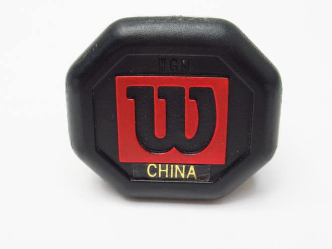 WILSON BLACK/RED OLD STYLE TENNIS RACQUET BUTTCAP. SIZE #2 (4 1/4) + STAPLES