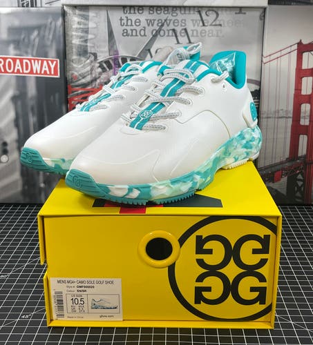 G/FORE G4 MG4+ Camo Camouflage Golf Shoe Sneaker US 10.5 Teal Blue White NEW