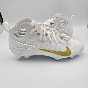 Nike Huarache 9 Elite Mid LAX 'White Metallic Vivid Gold' Lacrosse Cleats Men's Size 12