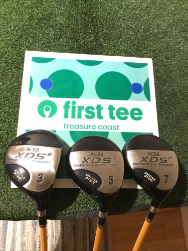 Acer XDS2 Woods Set (3W, 5W, 7W) Regular UST 55 Gold Graphite Shafts