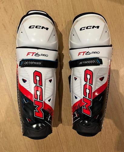 New CCM Jetspeed FT6 Pro Shin Pads Senior Size 14 Inch