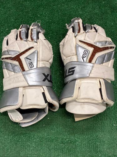 White STX K18 Lacrosse Gloves 13" (Used)