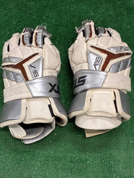White STX K18 Lacrosse Gloves 13" (Used)