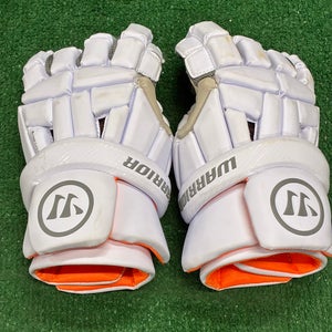 White Warrior Burn Lacrosse Gloves Large (New)