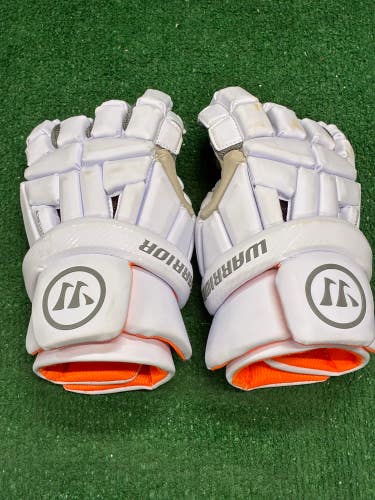 White Warrior Burn Lacrosse Gloves Medium (New)