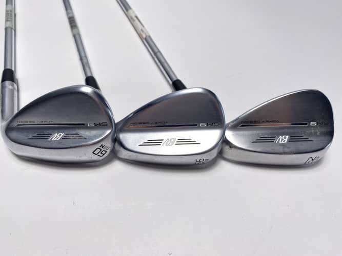 Titleist Vokey SM9 Tour Chrome Wedge Set 52* 8 | 56* 14 | 60* 8 Wedge Mens RH